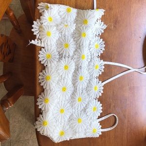 Sunflower tie crop top